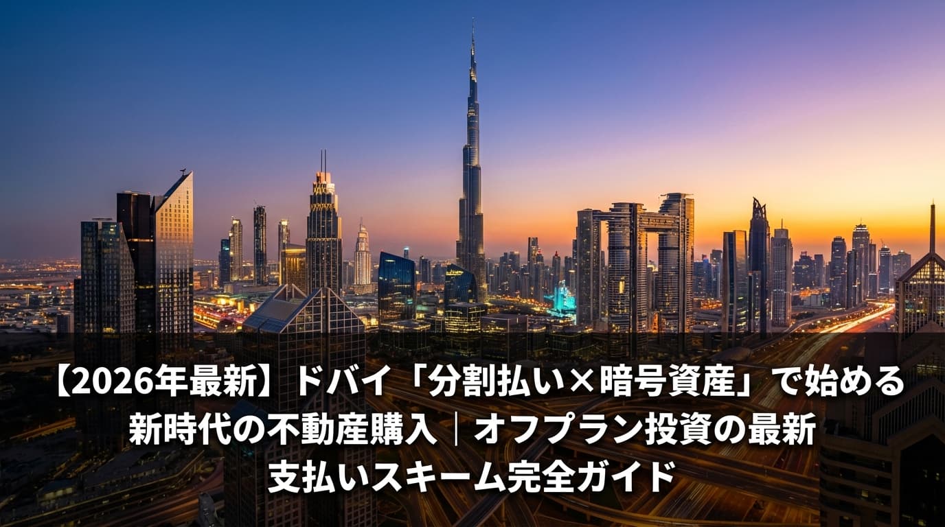 【2026年最新】ドバイ「分割払い×暗号資産」で始める新時代の不動産購入|オフプラン投資の最新支払いスキーム完全ガイド