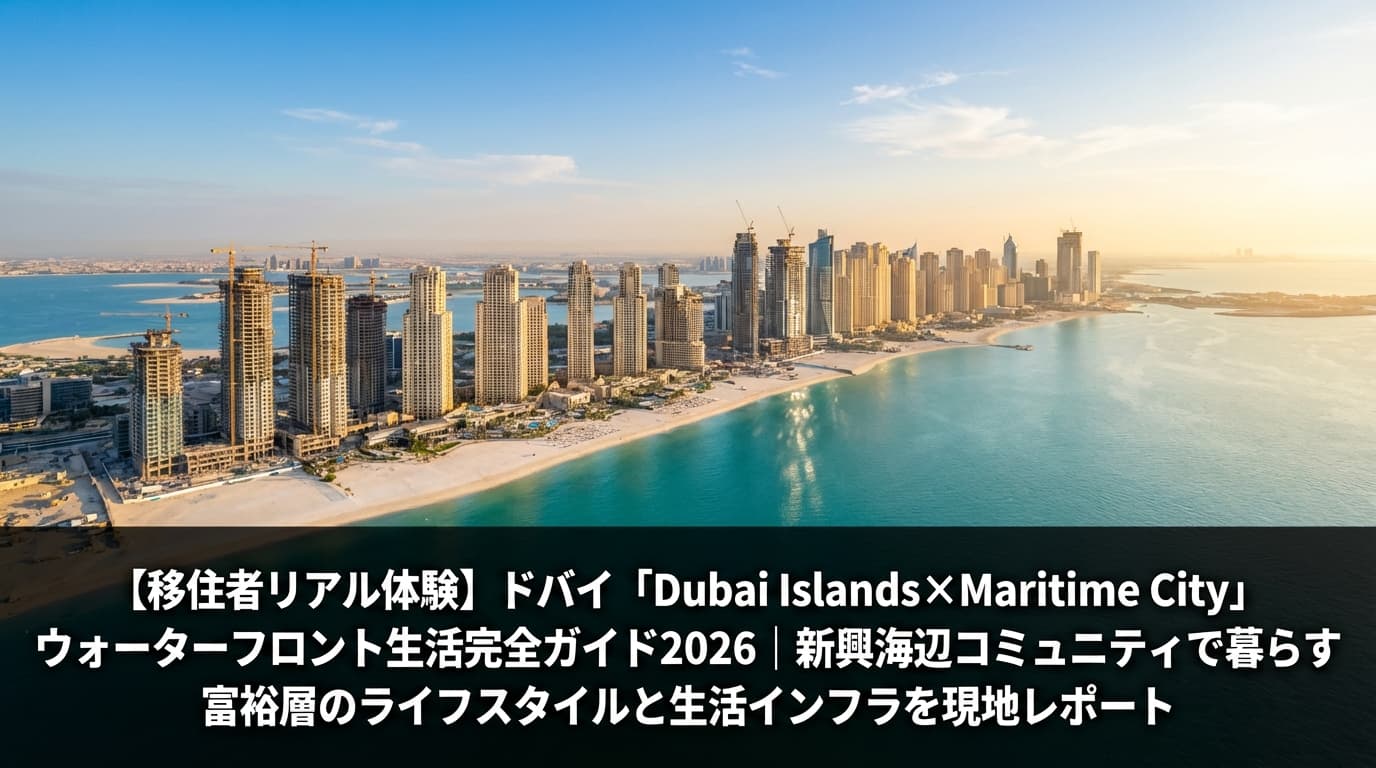 【移住者リアル体験】ドバイ「Dubai Islands×Maritime City」ウォーターフロント生活完全ガイド2026|新興海辺コミュニティで暮らす富裕層のライフスタイルと生活インフラを現地レポート