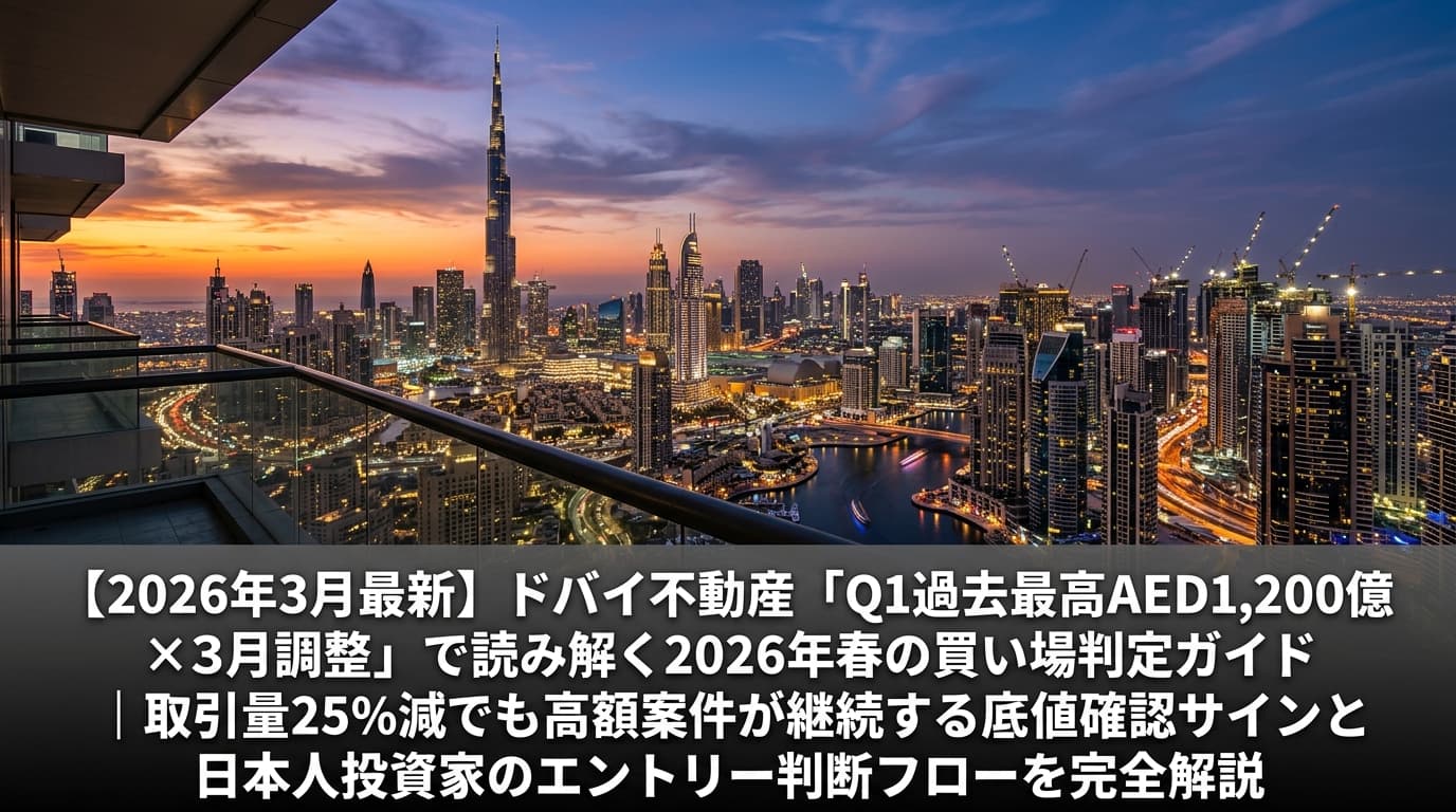 ドバイ・ダウンタウンとビジネスベイの夕暮れパノラマ風景、ブルジュ・ハリファと建設中のタワーが混在する都市スカイライン、夕焼け空とクリークの光の反射