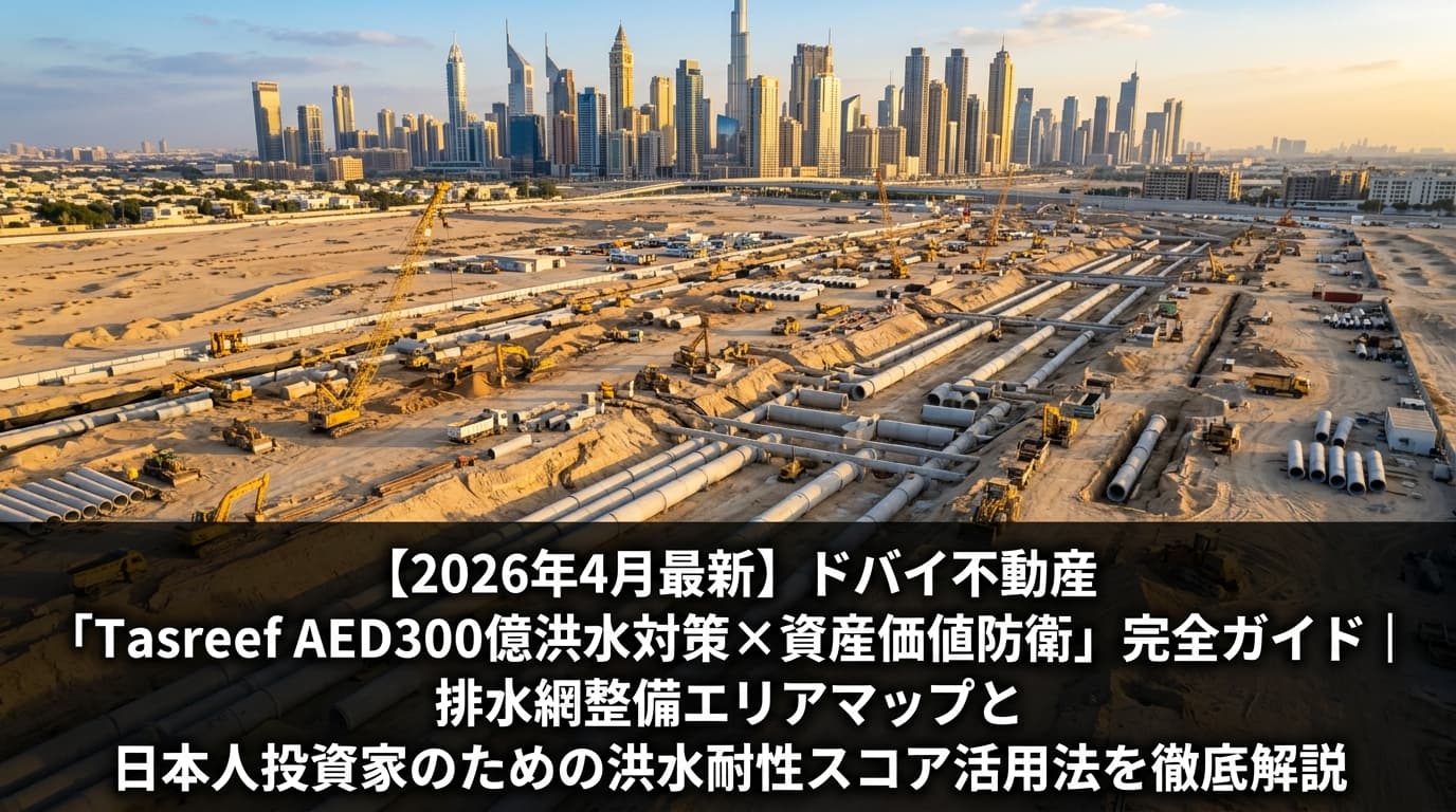 【2026年4月最新】ドバイ不動産「Tasreef AED300億洪水対策×資産価値防衛」完全ガイド|排水網整備エリアマップと日本人投資家のための洪水耐性スコア活用法を徹底解説